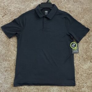 Boys Rich Black Polo Shirt - Size 14-16